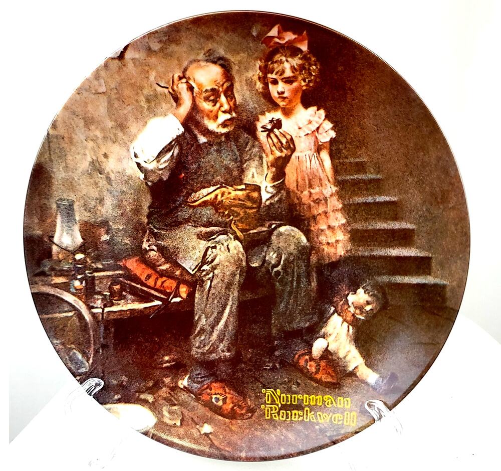 Norman Rockwell Lmtd. Edition Set of 4 8.5" Plates Knowles China Co. Red Stamp